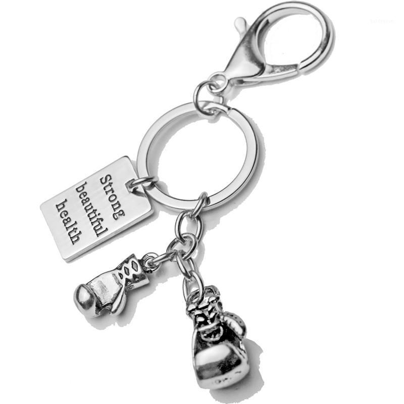 

Boxing Glove Charms Keychain Wallet Engraved Key Ring Car Purse Bag Buckle Pendant Men Sports Hip Hop Jewelry1