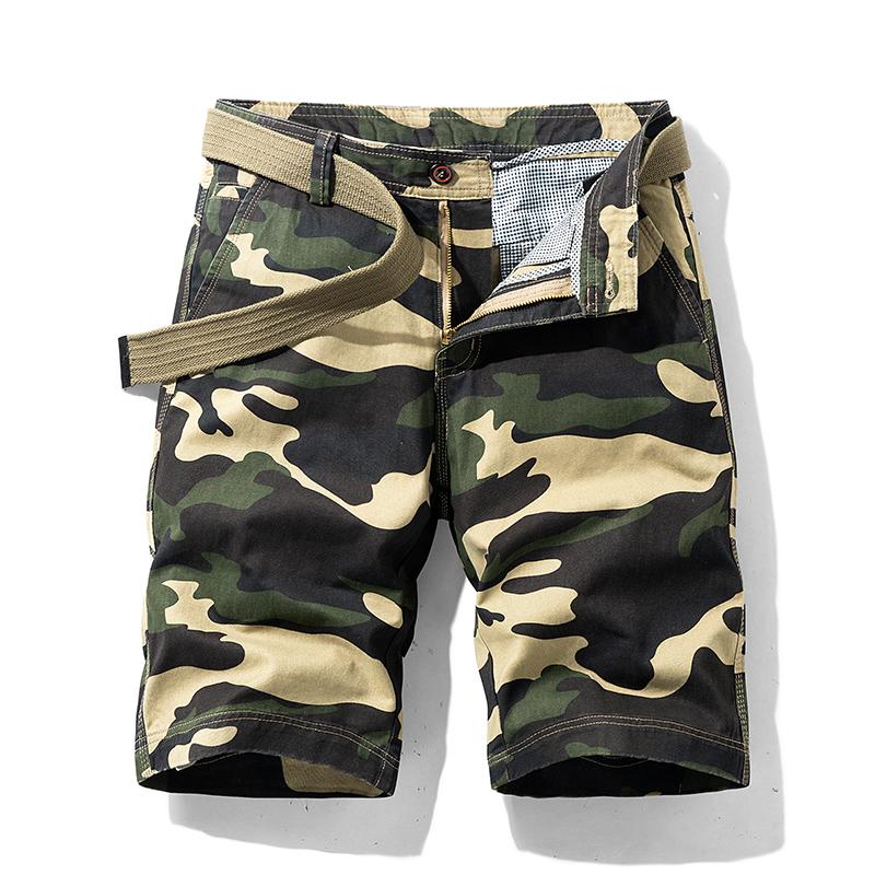 

Summer Cargo Shorts Pants Mens Casual Loose Sports Beach Pants Male Camouflage Short Trousers No belt Pantalones Cortos Hombre, Yellow