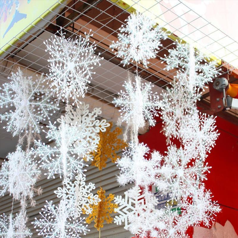 

15Pieces Christmas Holiday White Shining Snowflake Home Decor Xmas tree Party Festival Ornaments1