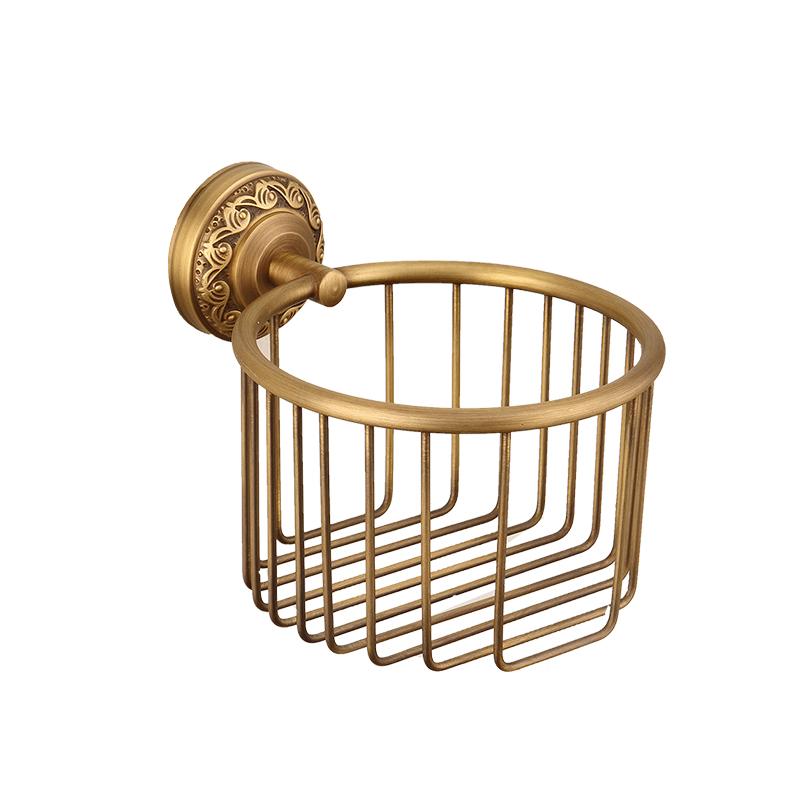 

MADICA13.8 *13cm Wastepaper Basket Holders For Shower Room Vintage Brass Toilet Paper Holder Bolt Inserting Bathroom Shelves