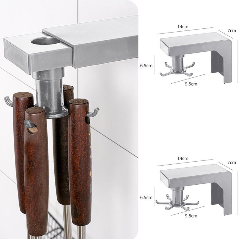 

25# 4 Hooks/6 Hooks Kitchen Gadgets Accessories Bath Hook Wall Mounted 360° Rotating Coat Hanger