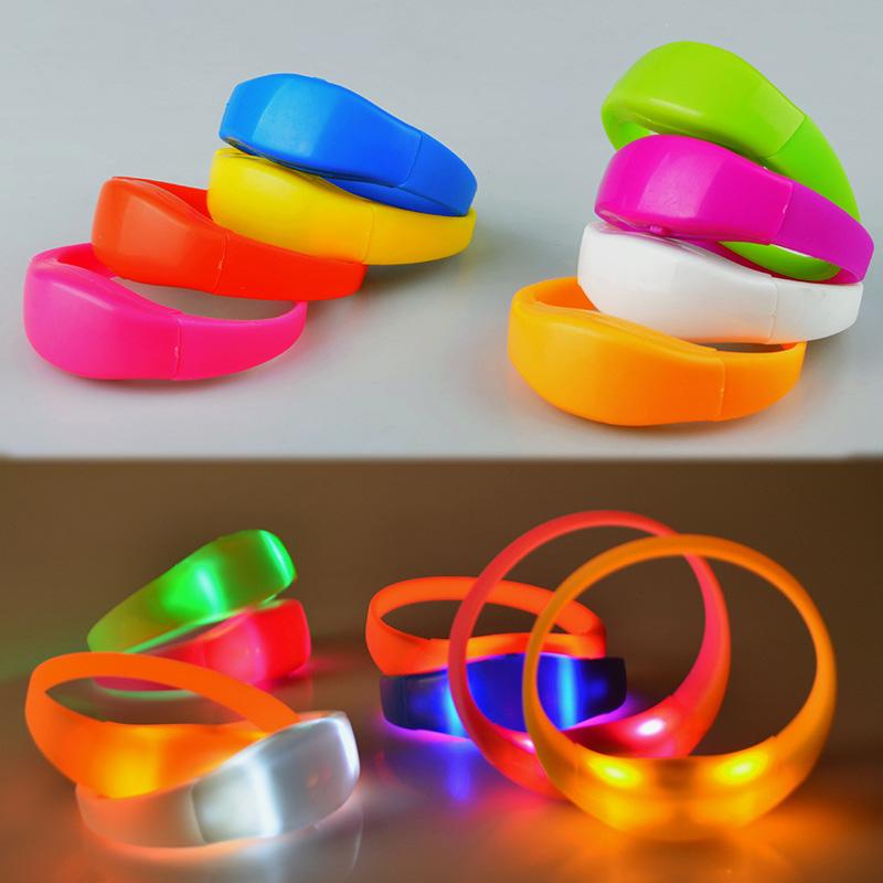 

Party Decoration Voice Control LED Light Bracelet Rave Concert Accessories Plastic 1Pcs Glow Wristband Sound Activated Bangle Tools