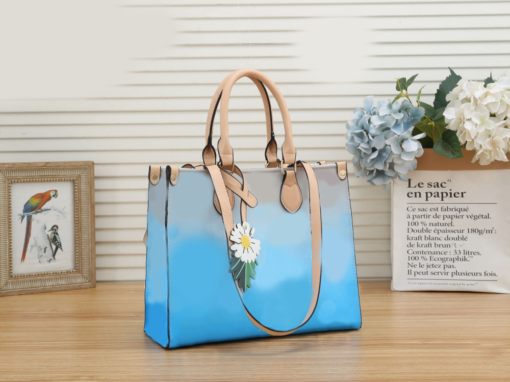 

hjd Casual Totes Large capacity handbag shopping fashion women's bag flower medal letter pattern gradient bag Tote shoulder luxury bags luxurious designer, Don't buy