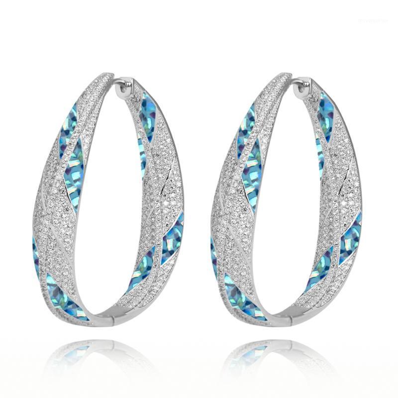 

TIRIM Trendy Large Hoop Earrings Big Oval Earrings Cubic Zircon Shining Wedding Dubai Bridal Jewelry For Women1