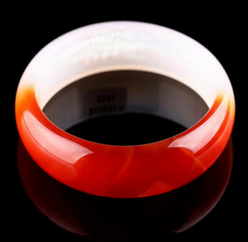 

Bangle Natural 56-63mm Chinese Red White Agate Jade Jadeite Bracelet