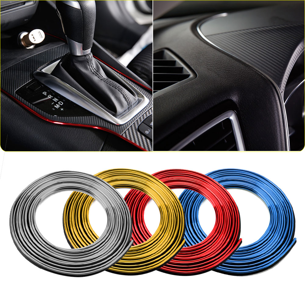 

Car Styling Interior Parts Stickers Decoration Line Strip Moulding Trims Car Door Dashboard Air Outlet Steering For Auto