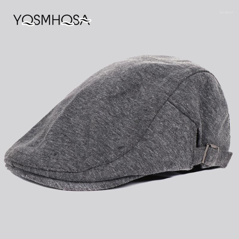 

Berets Vintage Beret Caps Men Cotton Sun Visor Hat Male Bonnet Headwear Women Casual Cap Ajustable WH6481, Black