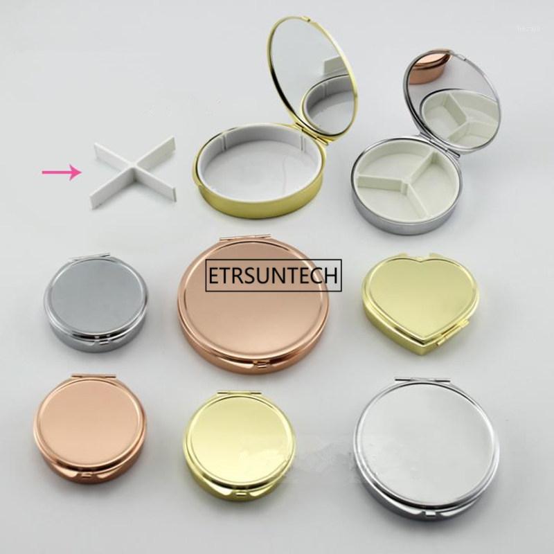 

50pcs PortableMetal Round Holder Tablet Box Container Storage Travel F36801