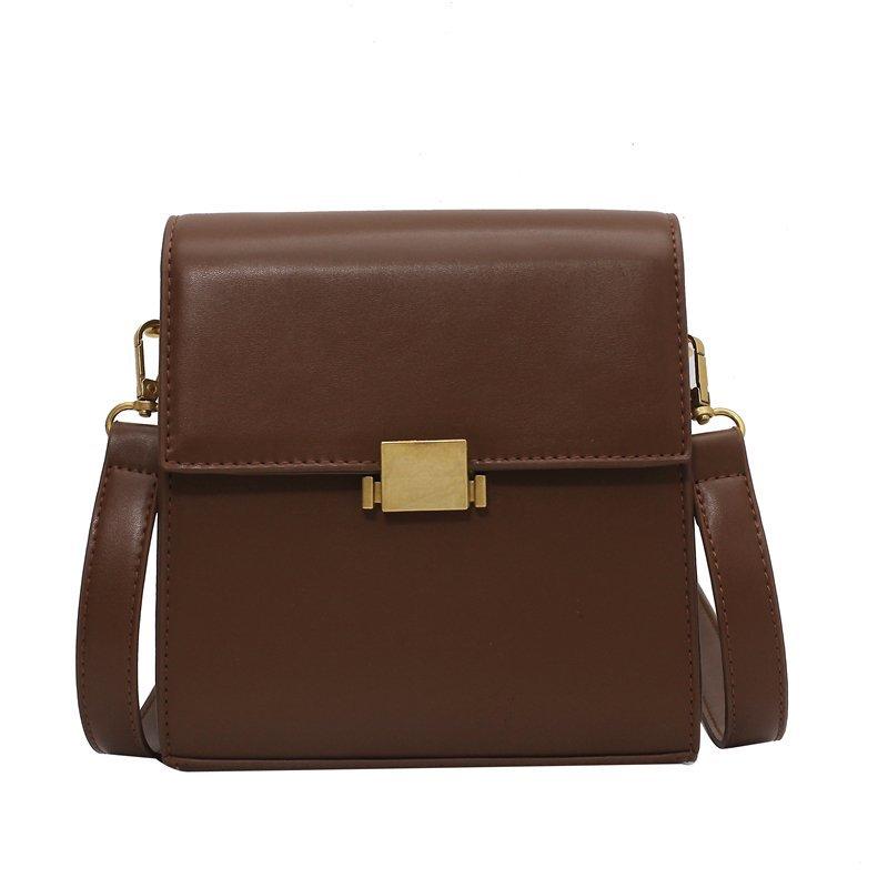 

Retro Women Shoulder Bags Designer Crossbody Bags Simple Youth PU Leather Small Square Bag Youth High Quality For Go To Work, Coffee