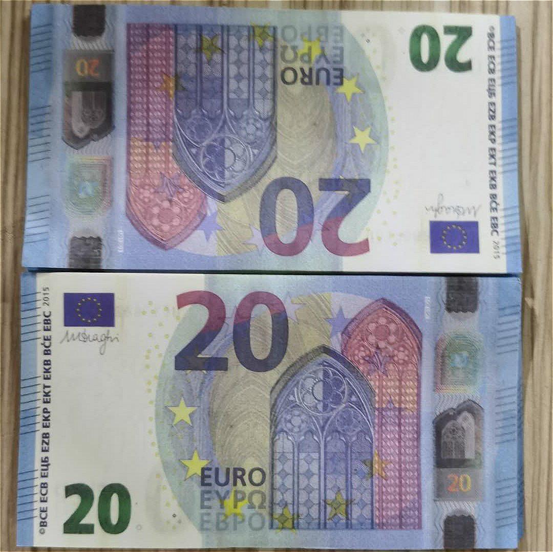 

20 Euro Prop Banknote Children Currency Party Fake Paper Money Gift Learning Education Toys 100pcs/ Pack Oteea