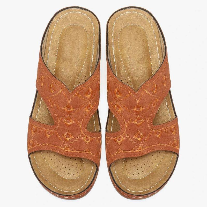 

Sagace Summer New Ladies Sandals Thick Bottom Non-slip Embroidery Slippers Light Comfortable Beach Sandals Indoor And Outdoor1, White