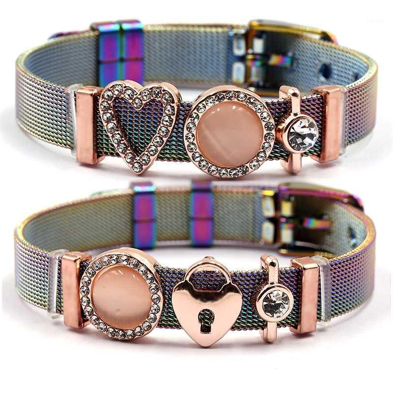

Colorful Stylish Collocation Stainless Steel Mesh Watch Belt Bracelets For Women&Men Friends Fine Bracelet Bangles Gift1