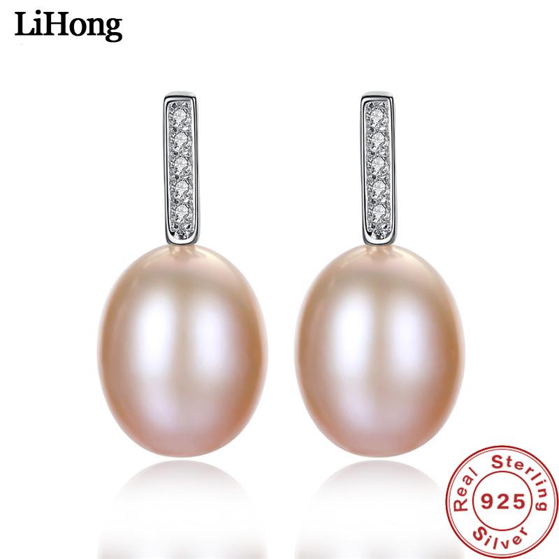 

High Jewelry Platinum/Golden 925 Sterling Silver Natural Pearl Stud Earrings Zircon Lady Jewelry Accessories Gifts