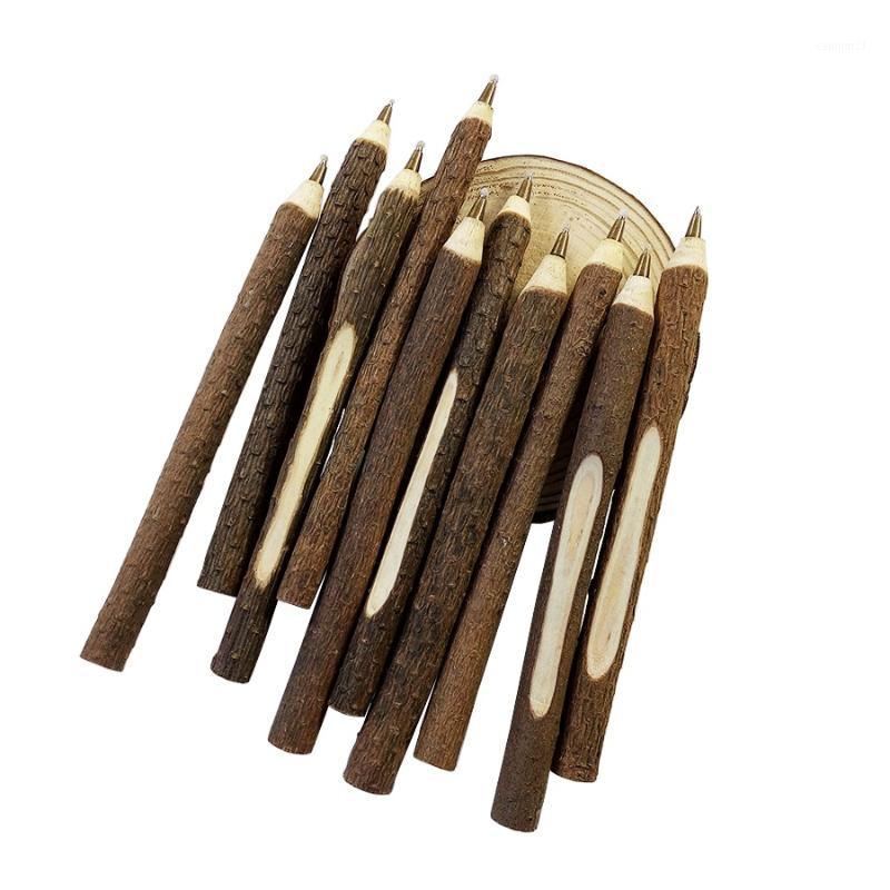 

Vintage Wooden Individualization Ballpoint Pen Environmental Twig Wood Ball School Office Supplies Wholesale 50 Pcs/lot1 Pens, As pic