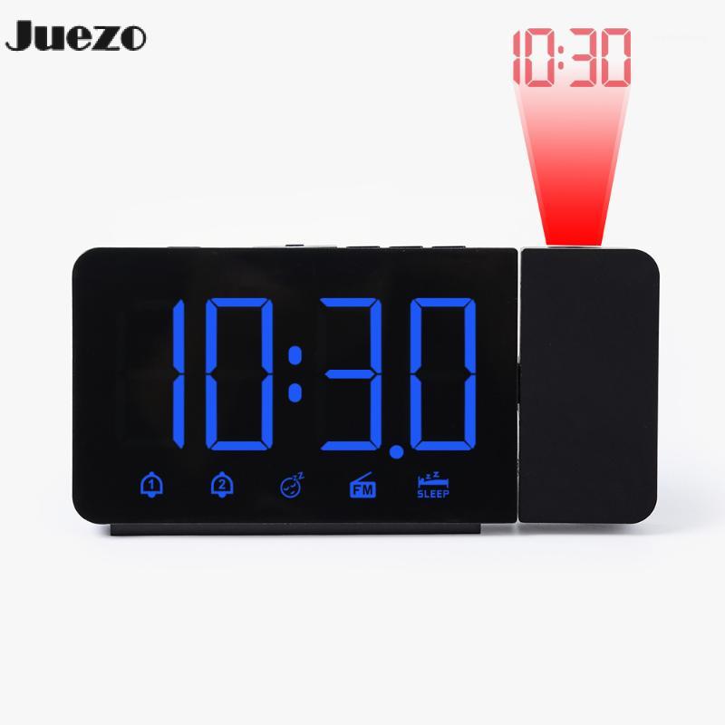 

Projection Digital Alarm Clock Electronic Desktop Table LED Snooze Timer with Radio & Projector Multifunction Desk Watch Clocks1