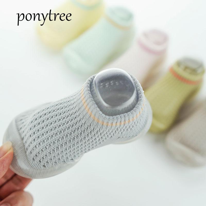 

baby shoes for toddlers kids newborns first walk boy girl non slip socks with soles rubber Mesh antiskid infant socks shoes1, Gray