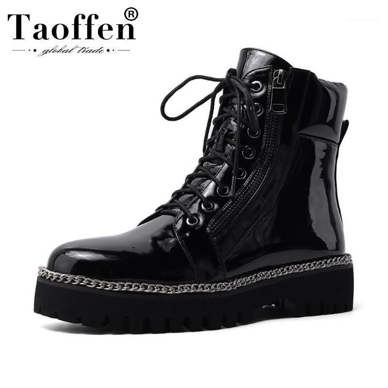 

Taoffen 2020 Retro Office Work Ankle Boots Sexy Casual motorcycle boots Shoes Woman Fashion Flats Botas Footwear Size 35-441, Black 1