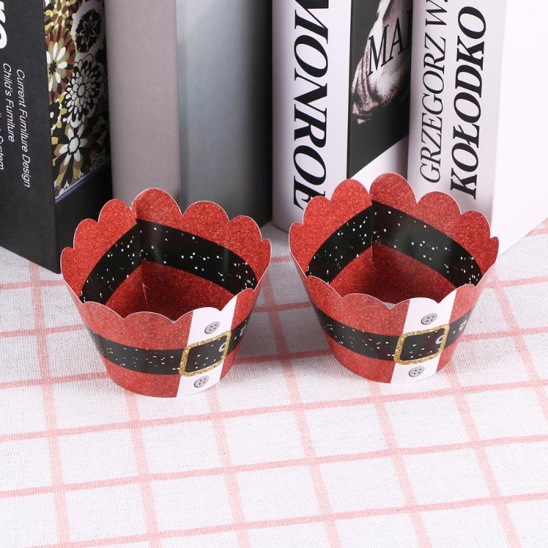 

24pcs Santa Claus Cupcake Wrapper and Topper Paper Cake Linner and Topper Funny Picks Christmas Cupcake Decor Party Supplies Dec