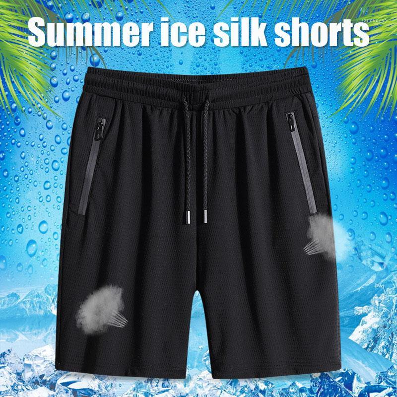 

2020 Ice Silks Quick Drying Men Casual Shorts with Zipper Pocket Daily Home Travel Summer Beach Shorts N661, 7xl