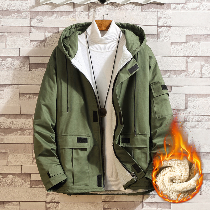 

2021 Classics Winter Men Hoodies Thicken Fashion Coats Man's Coat with Hoodie Men's Windbreaker Jacket D9NX, Black