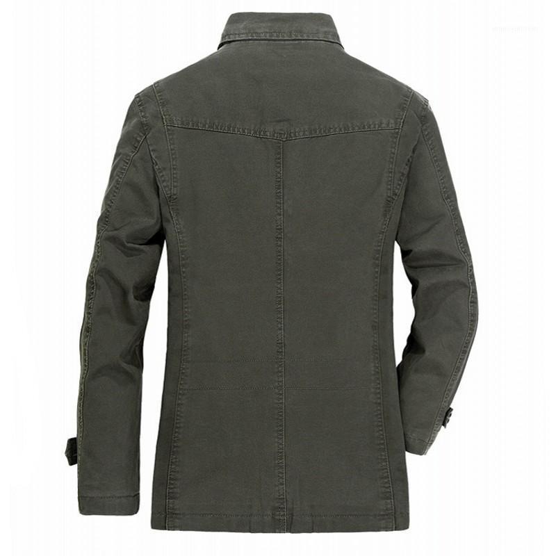 

Spring Autumn Mens Cotton Solid Casual Jackets Single Breasted Lapel Slim Fashion Male Outerwear Coats Plus Size Chaqueta Hombre1, Khaki