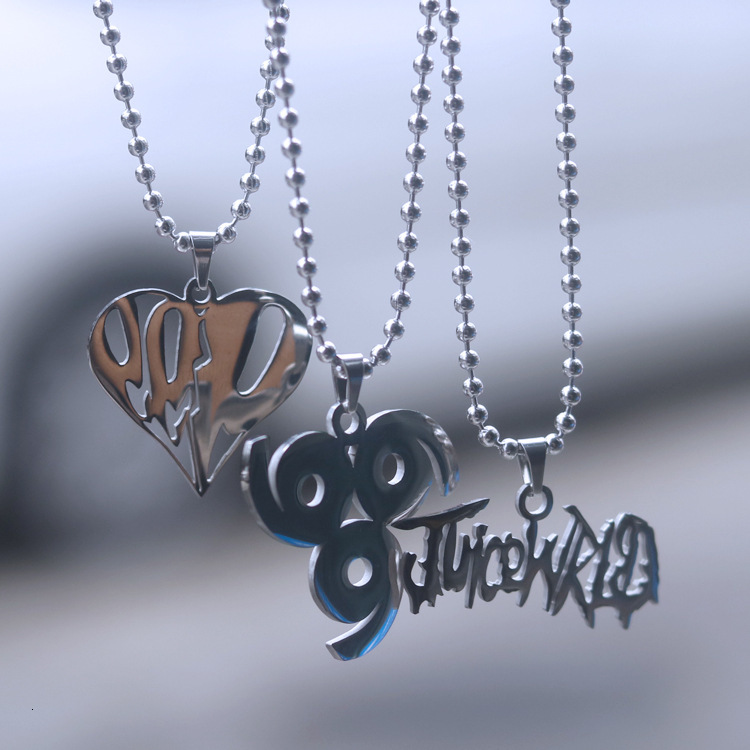 Wholesale 01 2020 Fashion Heart Pendant Rapper Juice Necklace Beaded