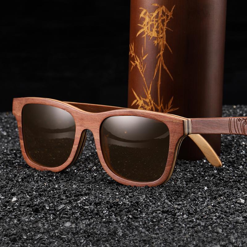 

2021 Lunette Classic Trendy Wood Lense Shades Engraved Temple Retro Sunglasses for Men Italian Brand Sun Glasses