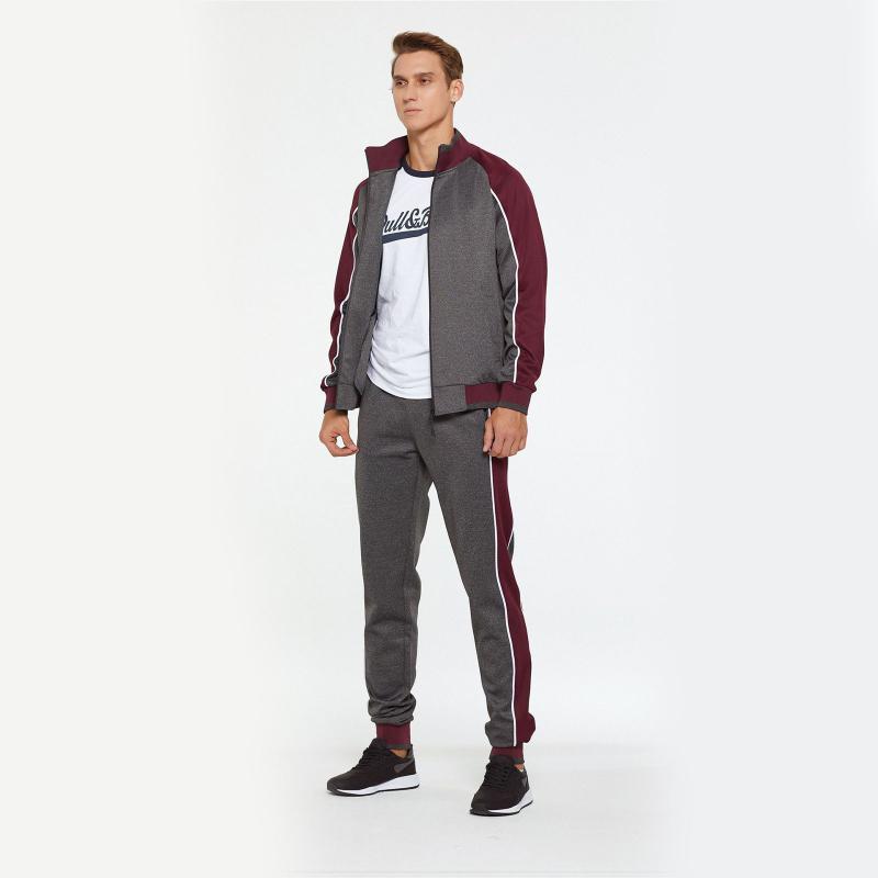 

Tracksuits Men Polyester Sweatshirt Sporting 2020 Gyms Spring Jacket + Pants Casual Men' Tracksuit Sportswear Fitness Clothing1, Black