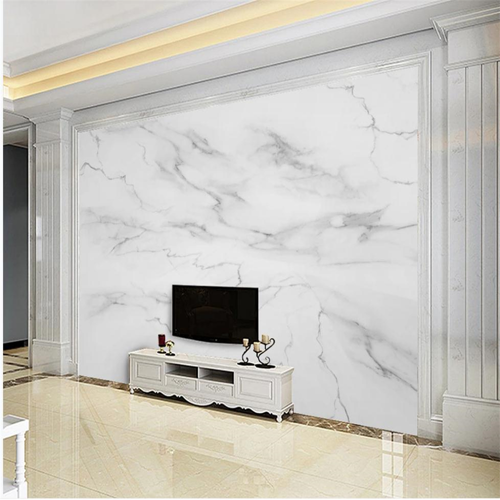 

White marble wallpapers background wall modern wallpaper for living room, Grey