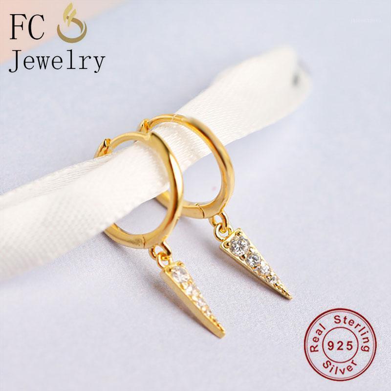 

Hoop & Huggie FC Jewelry 925 Silver Gold Italy Pizza Zirconia Earring For Women Ear Piercing Boucle Doreille Accessories 2021 1