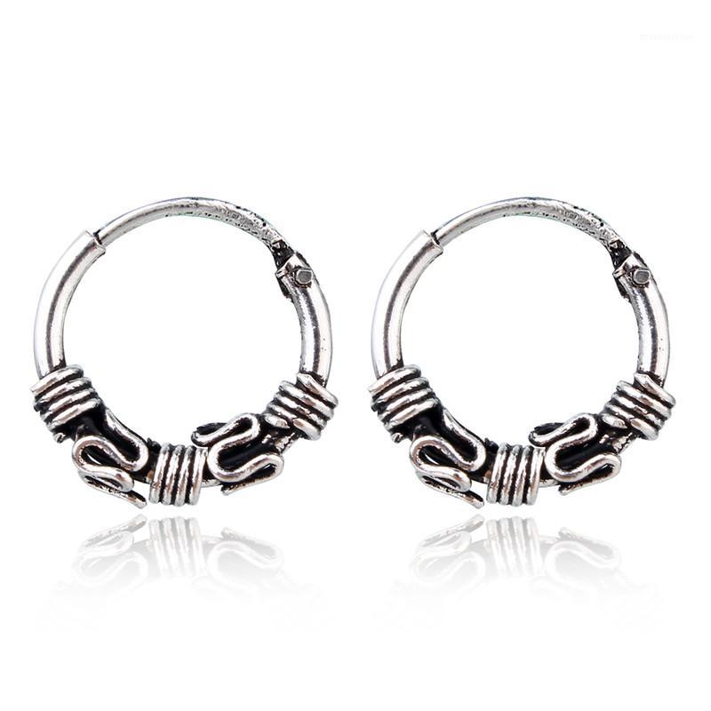 

Dayoff European Vintage Ethnic Loop Circle Earrings Handmade Small Round Beads Endless Earring For Women Bijoux Jewelry E441