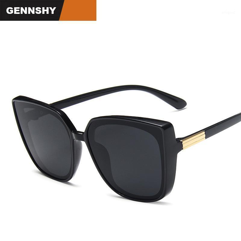 

Sunglasses 2021 Square Women Fashion Cat Eye Retro Plastic Frame With Metal Decorate Eyeglasses Black UV4001