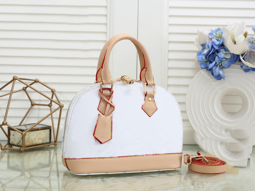 

New arrived lock BB handbags women leather twist handbag shopping messenger Shopping bag shoulder bag pockets Totes Cosmetic Bag, White flower