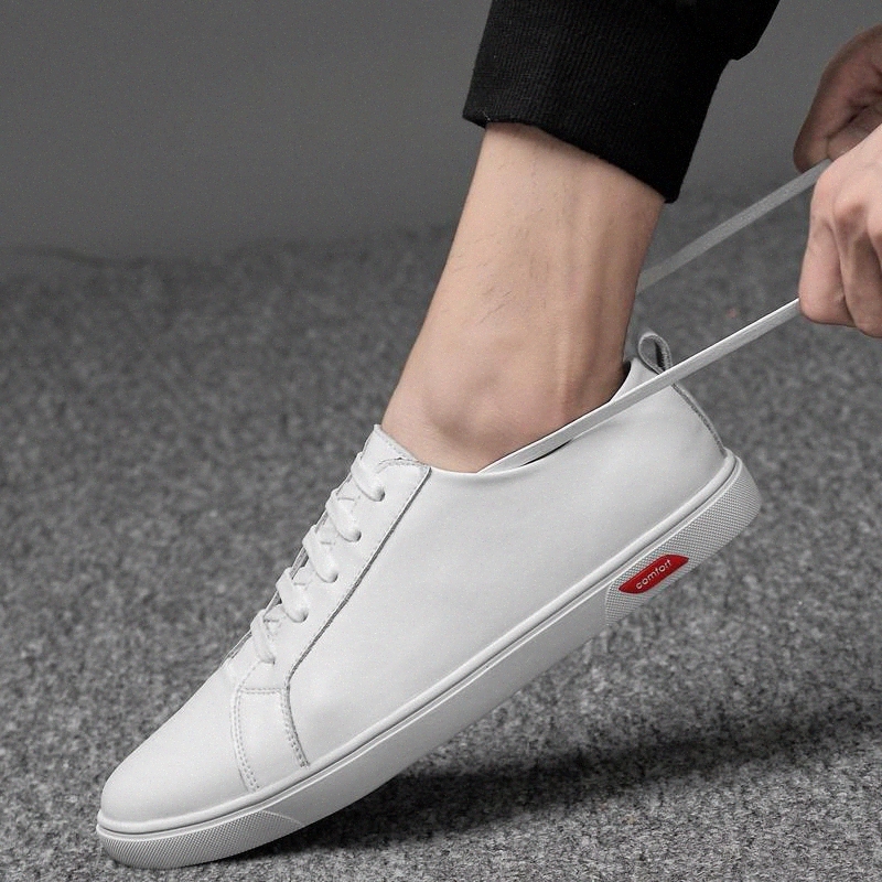 

Sneakers Fashion shoes men High Quality Soft black white Casual Shoes Men Comfortable Breathable Genuine Leather Shoes men #LE2V