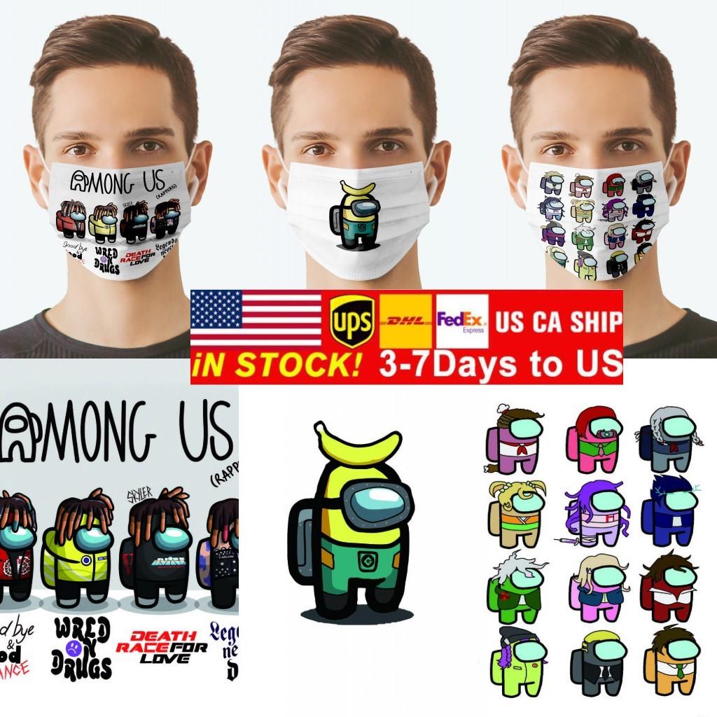 

US STOCK Among Us Games Printed Face Masks For Adults Cycling Outdoor Anti Dust Windproof Party Mask Washable Reusable Comfort Unisex Mask, Multi