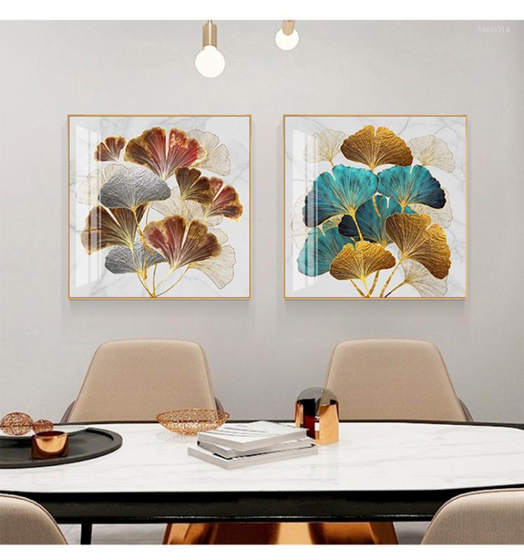 

Nordic Blue Ginkgo Leaf Canvas Painting Fashion Wall Art Picture for Living Room Abstract Decoration Beautiful Blue Poster Print1