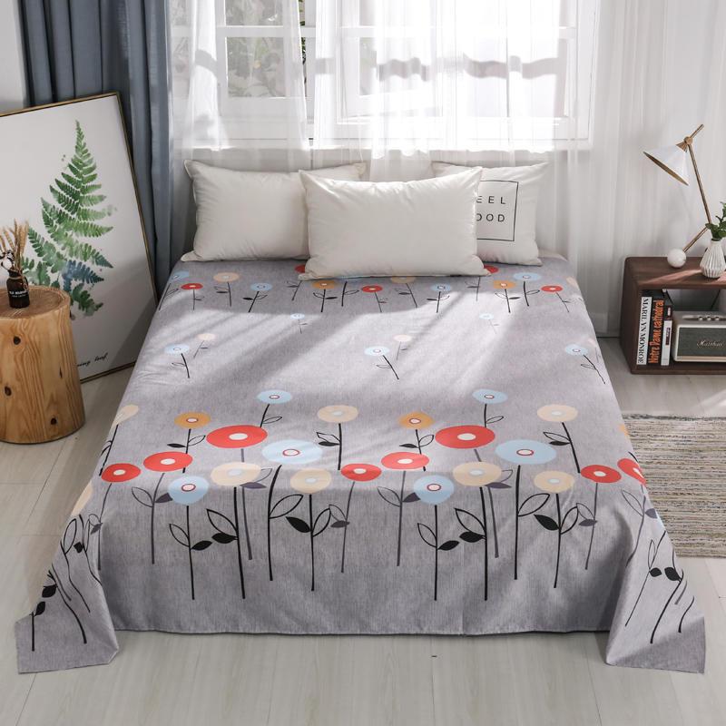 

1 Pc Bed Sheet Single Size Flower Reactive Printed Flat  Size Queen Top Sheets Double Sheet For Adults Polyester, Type 3