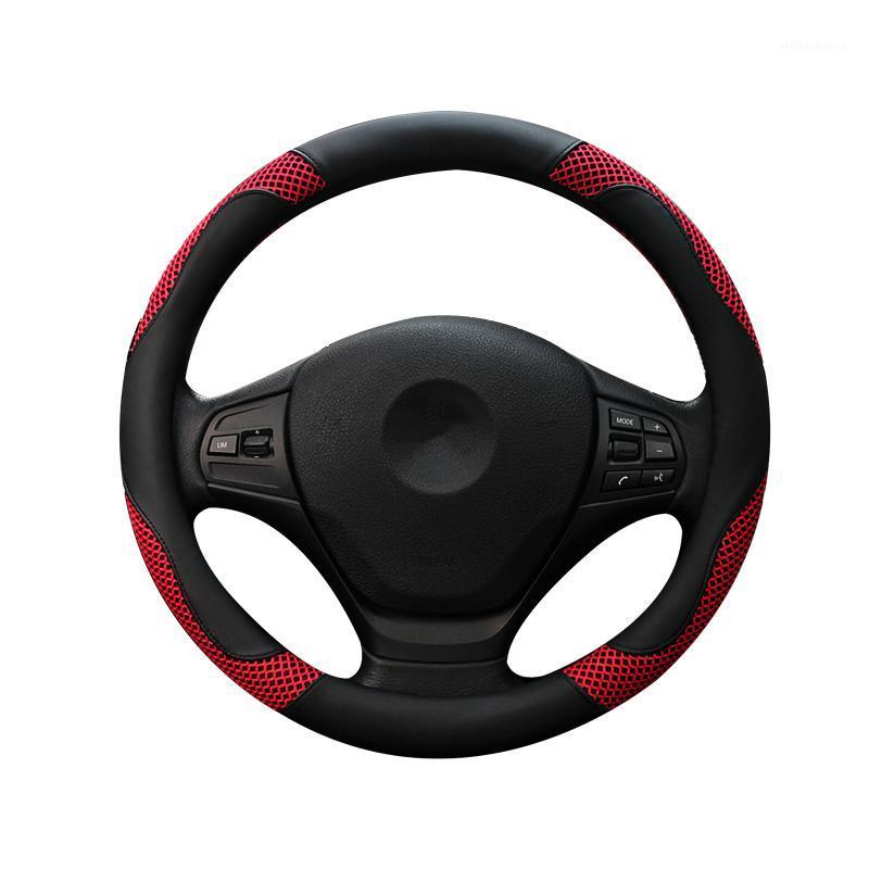 

Steering Wheel Covers 1pc Breathable Cover PU Leather Protector Anti-Slip Universal 15 Inch Car Interior Accessories