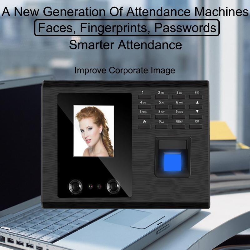 

Biometric Facial Fingerprint Time Attendance System USB Clock Recorder Employee Recognition Device Electronic English Machine