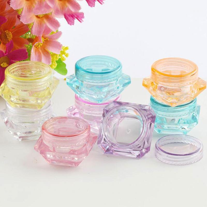 

100pcs/lot 3G 5G Clear Bottle Small Diamond Shape Storage Plastic Jar For Cosmetic Sample Container Pot Can 7/51
