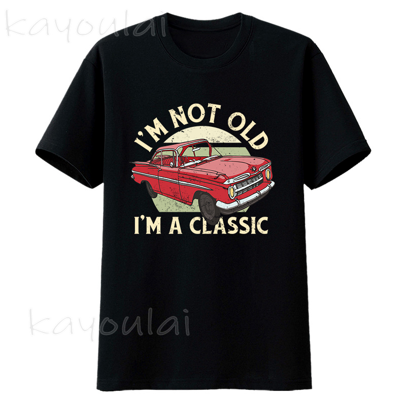 

Men's T-Shirts Vintage Classic Red Car Man Summer Cotton Fashion T Shirt 2022 Comfort Breathable T-Shirt Tops, White;black