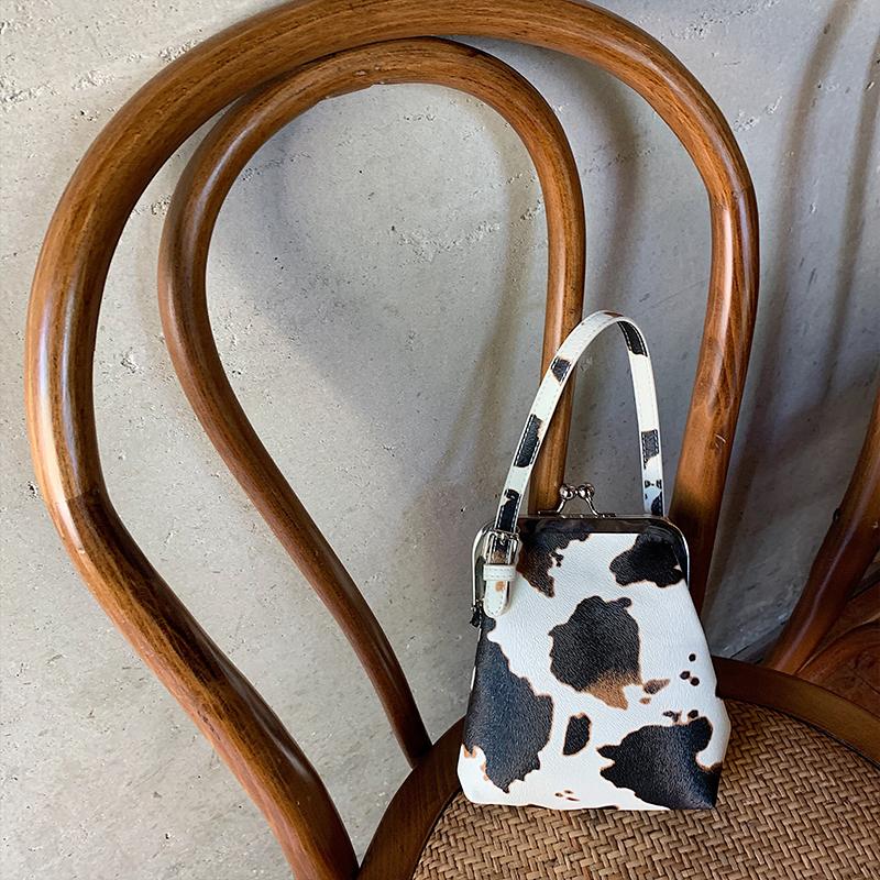 

Retro Small Crossbody Bag For Women Milk Cow Pattern Cute Hasp Ladies Handbags All Match Mini Shoulder Messenger Bags Purses