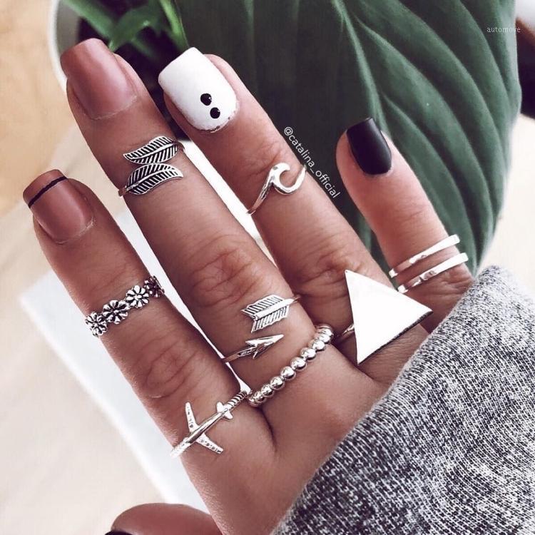 

Big Triangle Rings For Women Boho Geometric Knuckle Finger Rings Set Female Bohemian Jewelry Vintage Accessories 20201