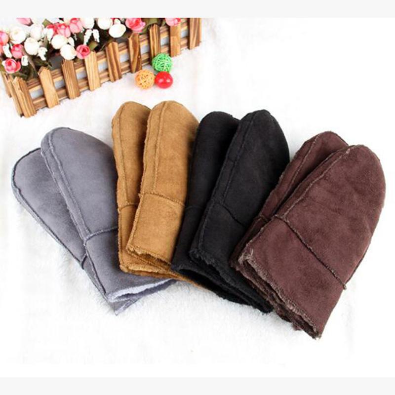 

Girl Winter Cute Fur Trim Fleece Gloves Frosted Cloth Mittens