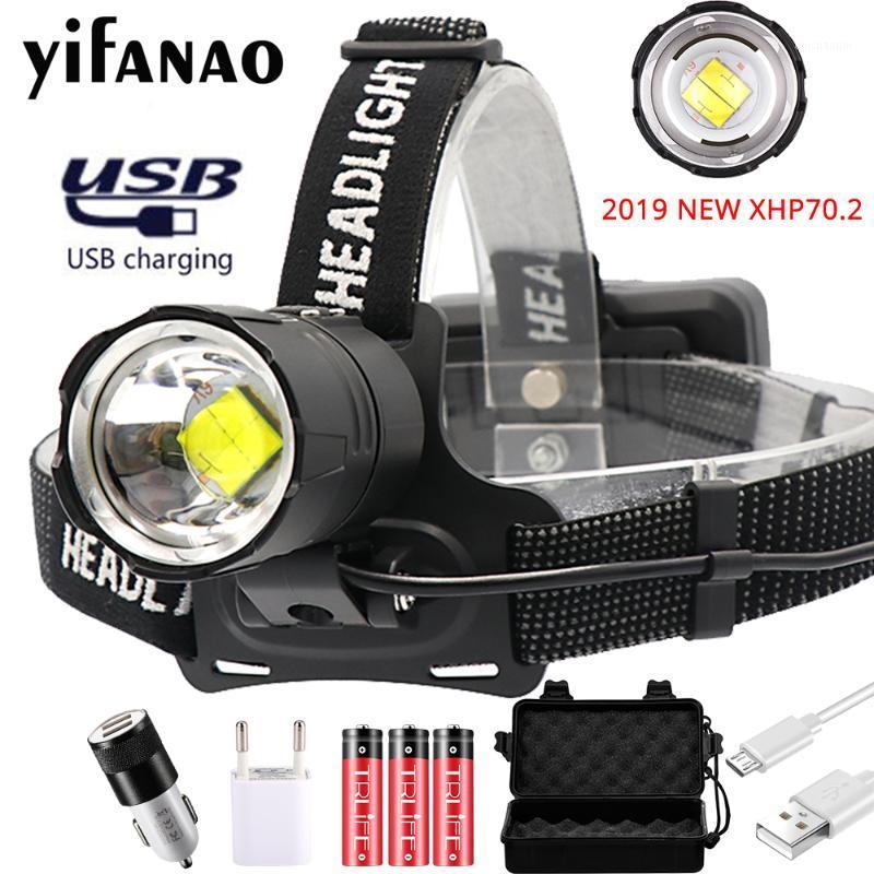 

3000LM XHP70.2 Led Headlamp Fishing Headlight XHP70 USB Rechargeable Zoom Head Lamp Torch Powerful Hunting Lanterna Use 3x186501