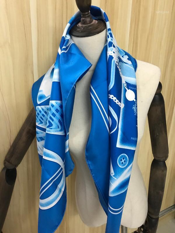 

2020 new arrival spring autumn classic design100% pure silk scarf twill hand made roll 90*90 cm shawl wrap for women lady gift1