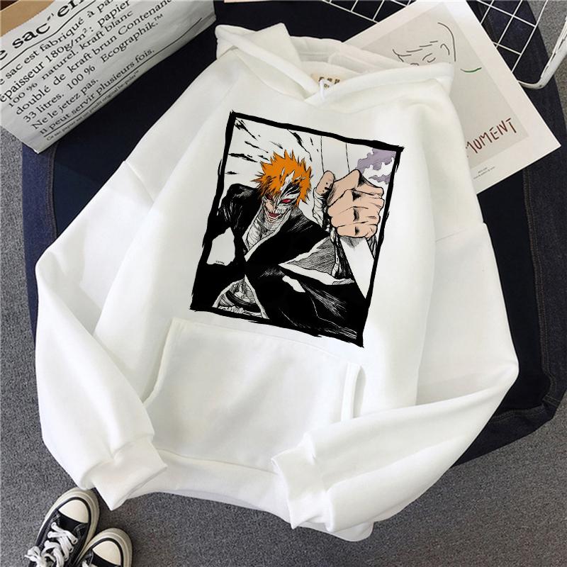 

Men's Hoodies & Sweatshirts Bleach Men Kurosaki Ichigo Cartoon Harajuku Streetwear Japanese Anime Zaraki Kenpachi Manga Graphic Male, Black