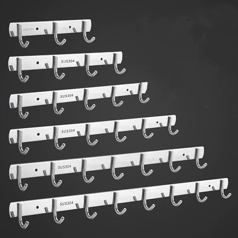 

Multi-PurposeStainless Steel Paste Coat Rack Wall Key Hook Bathroom hooks Strong Seamless hook Hanger WY