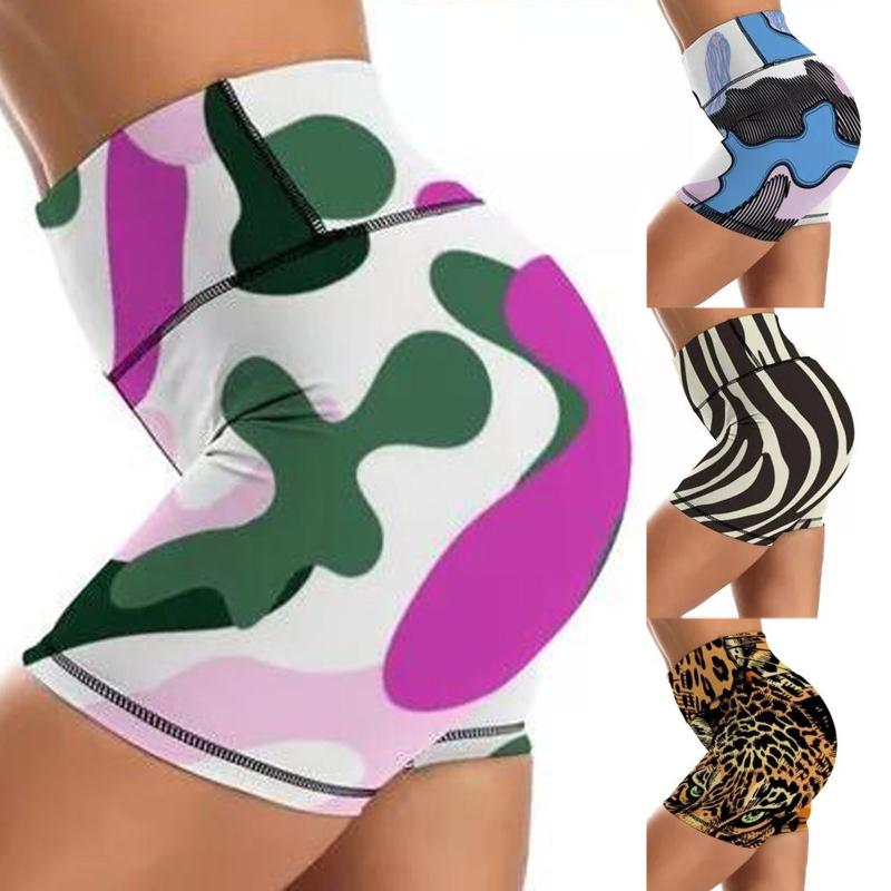 

Women' Yoga Fitness Shorts Sexy Printed Push Up Hip Lift Gym Workout Running Cotton Pants Soft Breathable Cycling Shorts#fs, Black