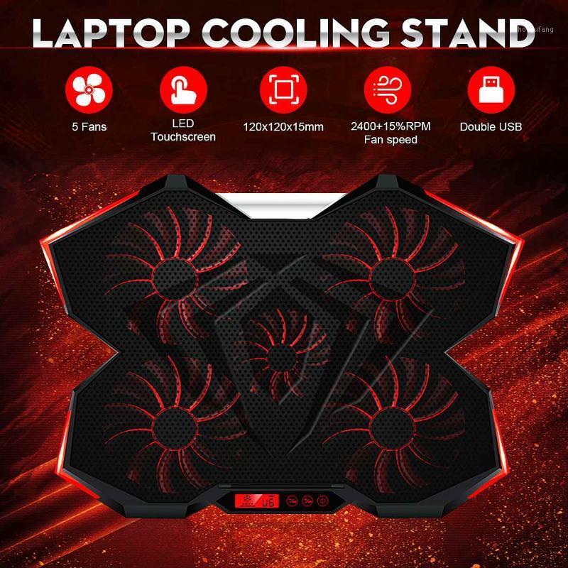

S SKYEE 2 Levels Adjustable 5 Fans Laptop Cooler Cooling Pad with Low Voice Laptop Radiator High Speed Radiator Touch Screen1